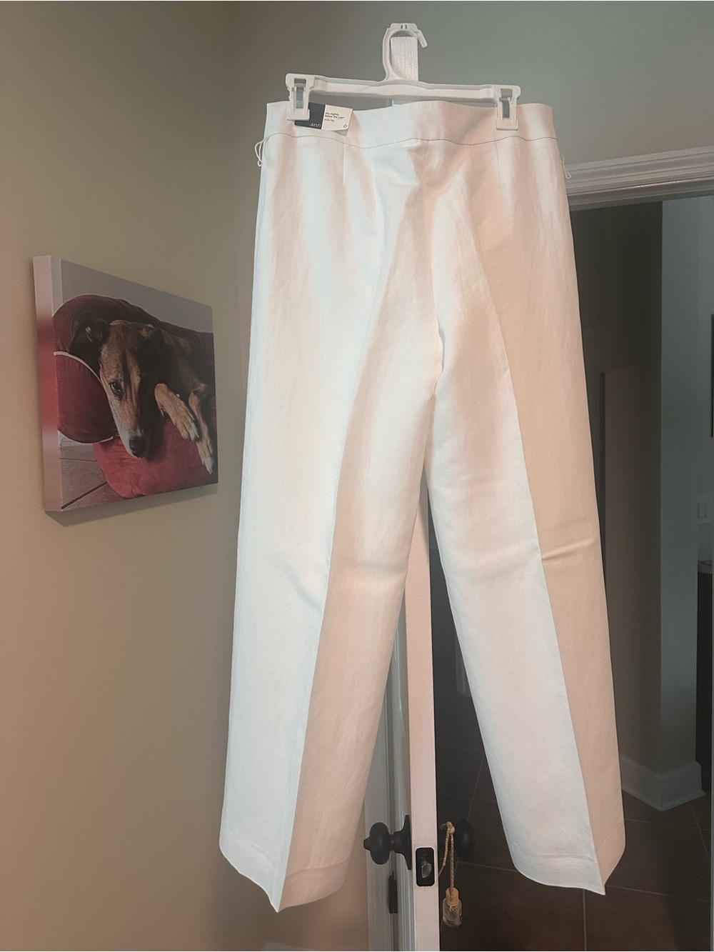 LOFT White Wide-Leg Trousers